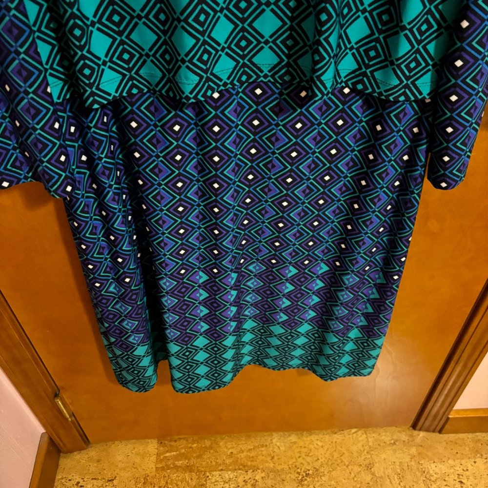 Ronnie Nichole Vibrant Diamond Green Purple Black Dress  Size‎ 14 - Picture 8 of 15